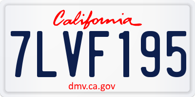 CA license plate 7LVF195