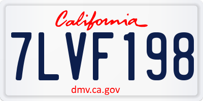 CA license plate 7LVF198