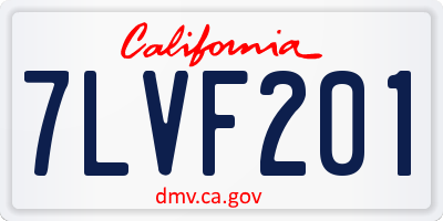CA license plate 7LVF201