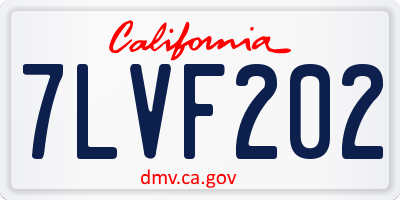 CA license plate 7LVF202