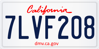 CA license plate 7LVF208