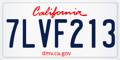 CA license plate 7LVF213
