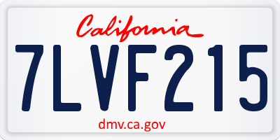 CA license plate 7LVF215