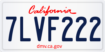 CA license plate 7LVF222