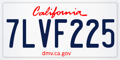 CA license plate 7LVF225