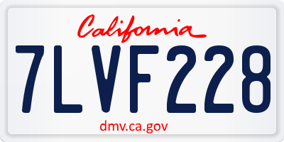 CA license plate 7LVF228