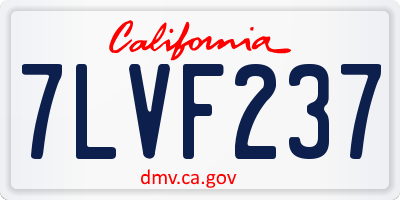 CA license plate 7LVF237