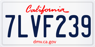 CA license plate 7LVF239