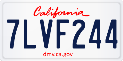 CA license plate 7LVF244