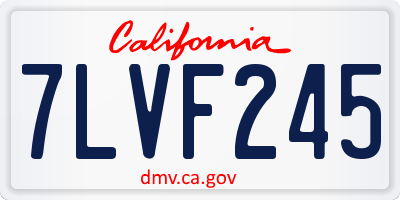 CA license plate 7LVF245