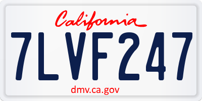 CA license plate 7LVF247