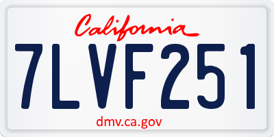 CA license plate 7LVF251