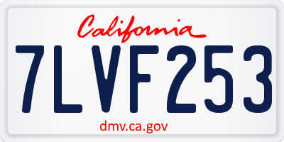 CA license plate 7LVF253