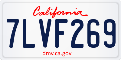 CA license plate 7LVF269