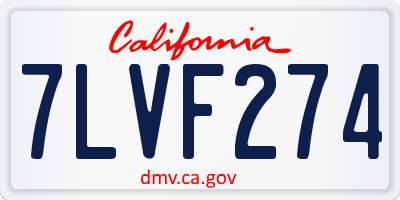CA license plate 7LVF274