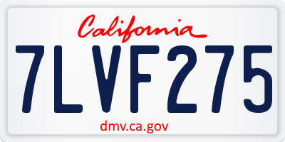 CA license plate 7LVF275