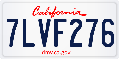 CA license plate 7LVF276