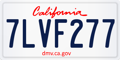 CA license plate 7LVF277