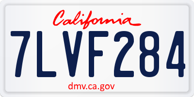 CA license plate 7LVF284