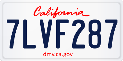 CA license plate 7LVF287