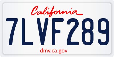 CA license plate 7LVF289