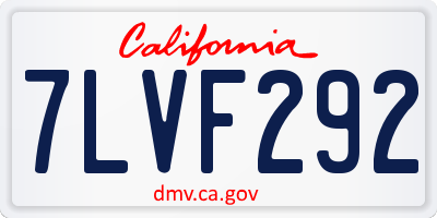 CA license plate 7LVF292