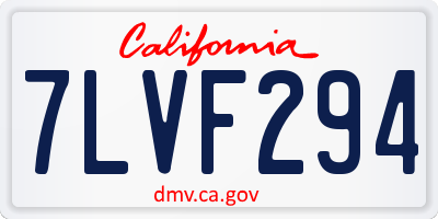 CA license plate 7LVF294