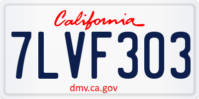 CA license plate 7LVF303