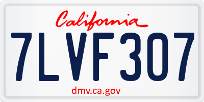 CA license plate 7LVF307