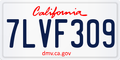 CA license plate 7LVF309