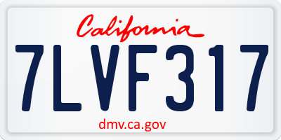 CA license plate 7LVF317
