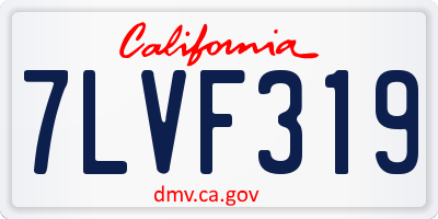 CA license plate 7LVF319