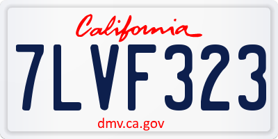 CA license plate 7LVF323
