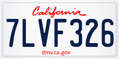 CA license plate 7LVF326