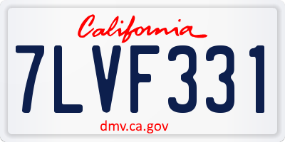CA license plate 7LVF331