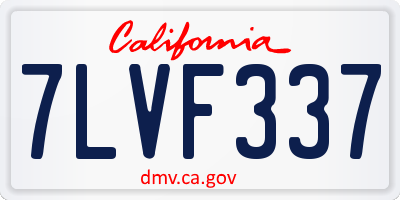 CA license plate 7LVF337