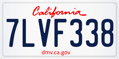 CA license plate 7LVF338