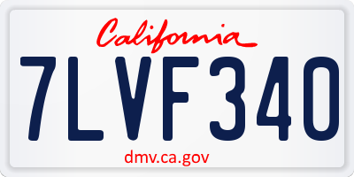 CA license plate 7LVF340