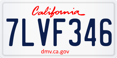 CA license plate 7LVF346