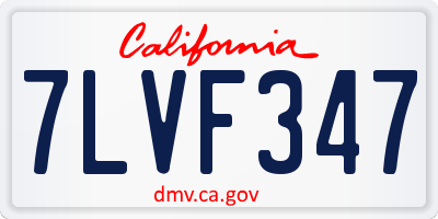 CA license plate 7LVF347