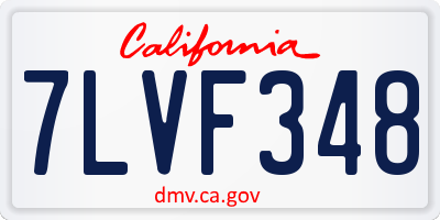 CA license plate 7LVF348