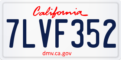 CA license plate 7LVF352