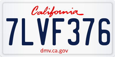 CA license plate 7LVF376