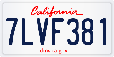 CA license plate 7LVF381