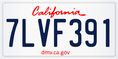 CA license plate 7LVF391