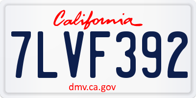 CA license plate 7LVF392