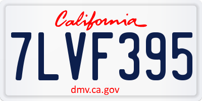 CA license plate 7LVF395