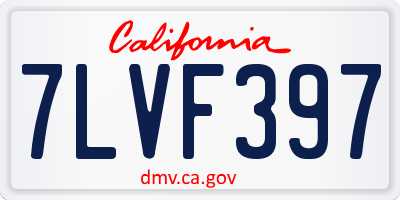 CA license plate 7LVF397