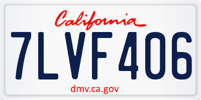 CA license plate 7LVF406