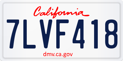 CA license plate 7LVF418